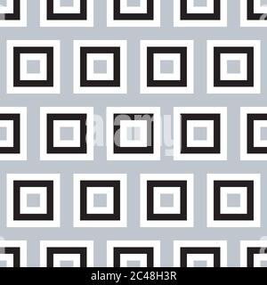 Seamless pattern with black and silver gray squares Stock Vector