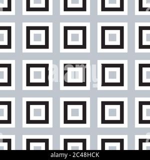 Seamless pattern with colored squares(black and silver gray) Stock Vector
