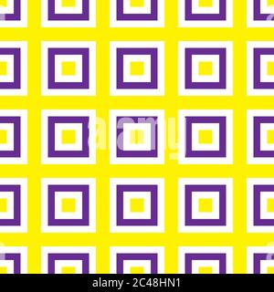 Seamless pattern with colored squares(yellow and violet) Stock Vector