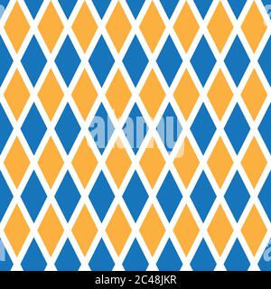 Seamless background with orange and blue rhombuses Stock Vector