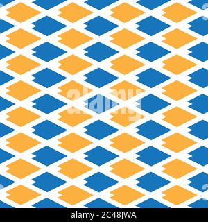 Seamless background with orange and blue geometric forms Stock Vector
