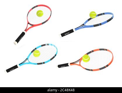 Tennis rackets with balls Stock Photo