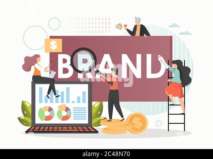Brand concept vector flat style design illustration Stock Vector