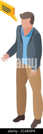Translator icon, isometric style Stock Vector