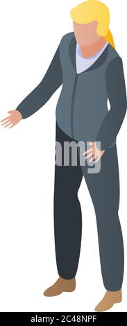 Man translator icon, isometric style Stock Vector