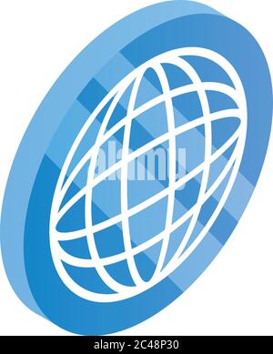 Global translator icon, isometric style Stock Vector