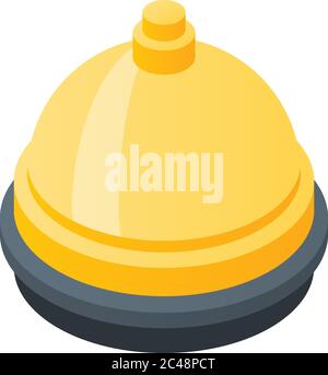 Butler gold bell icon, isometric style Stock Vector