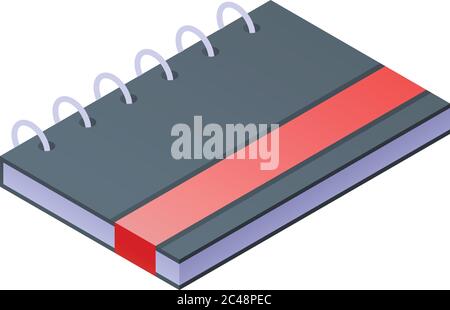 Translator notebook icon, isometric style Stock Vector