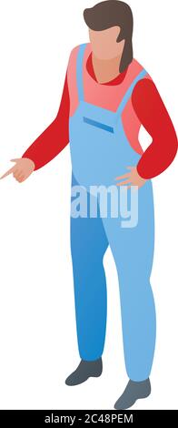 Farmer icon, isometric style Stock Vector