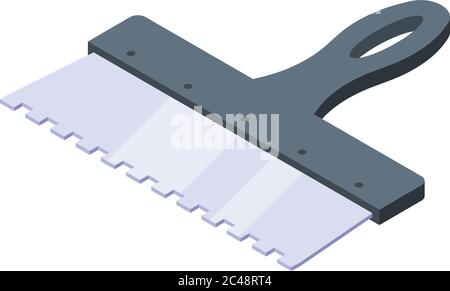 Tiles putty knife icon, isometric style Stock Vector