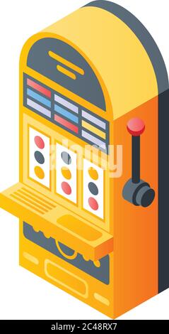 Golf slot machine icon, isometric style Stock Vector