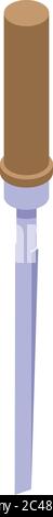 Carving chisel icon, isometric style Stock Vector