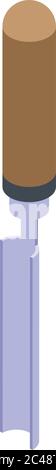 Industry chisel icon, isometric style Stock Vector