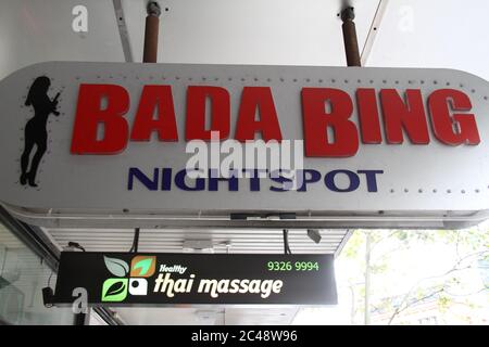 Bada Bing nightclub on Darlinghurst Road in Sydney’s Kings Cross. Stock Photo