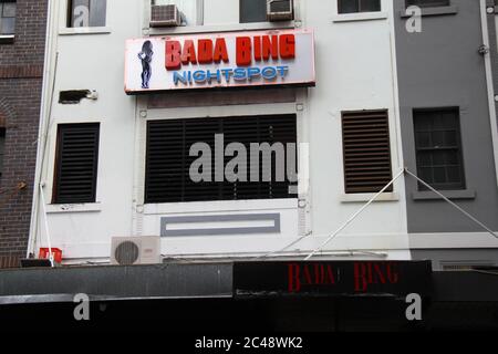 Bada Bing nightclub on Darlinghurst Road in Sydney’s Kings Cross. Stock Photo