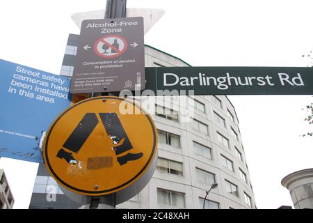 Street cameras and an alcohol free zone are two strategies adopted to deal with the problems in Darlinghurst Road, Kings Cross. Stock Photo