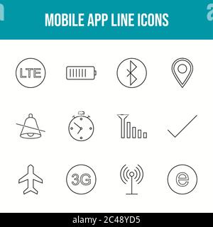 Beautiful Mobile Apps Vector Icons Set Stock Vector