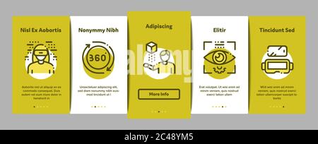 Simulation Equipment Onboarding Elements Icons Set Vector Stock Vector