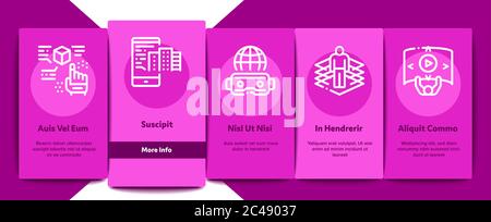Simulation Equipment Onboarding Elements Icons Set Vector Stock Vector