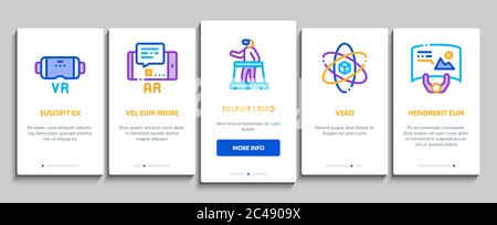 Simulation Equipment Onboarding Elements Icons Set Vector Stock Vector