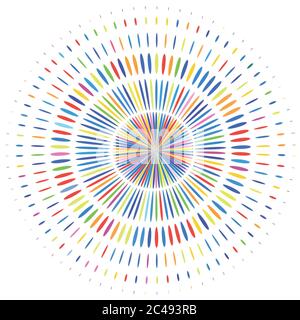 circle of colorful sticks on white background Stock Photo