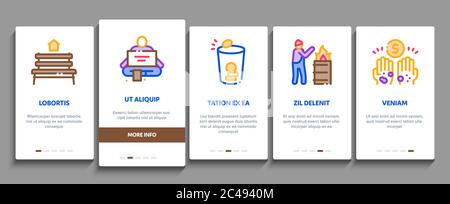 Homeless Beggar People Onboarding Elements Icons Set Vector Stock ...