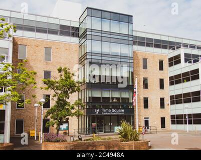 BRACKNELL, UNITED KINGDOM - May 17, 2020: Time Square Offices of Bracknell Forest Council. Market Street Bracknell Stock Photo