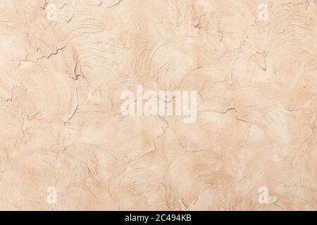 Beige low contrast smooth decorative plaster concrete textured background. Abstract soft neutral antique artistic backdrop texture to your concept or Stock Photo
