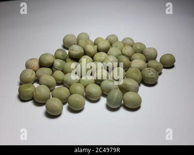 Closeup shot of pigeon pea isolated with white background Stock Photo