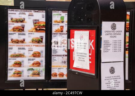 Menu at a Burger King drive through Stock Photo - Alamy