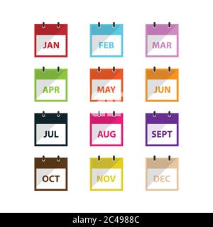 A month Calendar icon vector in modern flat style for web, graphic and mobile design. Calendar icon vector isolated on    white background. Calendar i Stock Vector