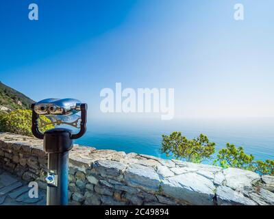 Coastline of Vernazza one of five colorful villages of Cinque Terre Stock Photo