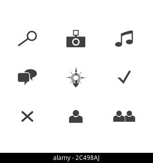 website element icons for web design. Modern website elements icon set. Vector file in layers for easy editing Stock Vector