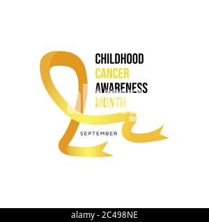 Banner with Childhood Cancer awareness realistic ribbon design template for websites and magazines Stock Vector