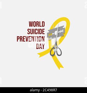 World suicide prevention day flat design illustration Vector image banner Stock Vector