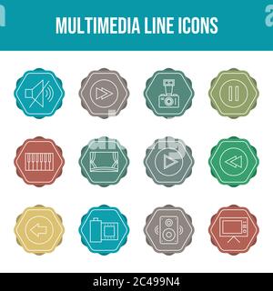 Beautiful Multimedia vector icon set Stock Vector