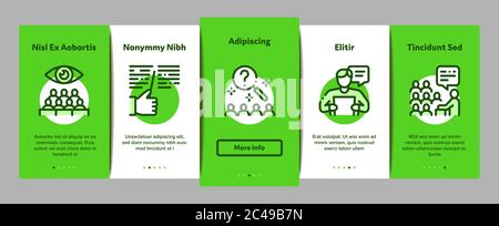 Seminar Conference Onboarding Elements Icons Set Vector Stock Vector