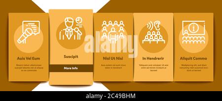 Seminar Conference Onboarding Elements Icons Set Vector Stock Vector