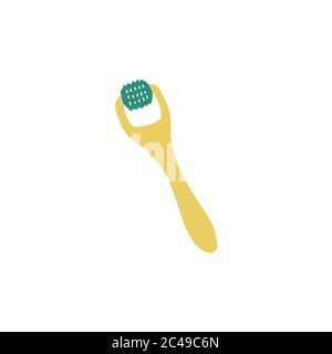 Derma roller icon. Meso-roller for skin care. Tool for mesotherapy. Vector flat hand drawn illustration. Stock Vector