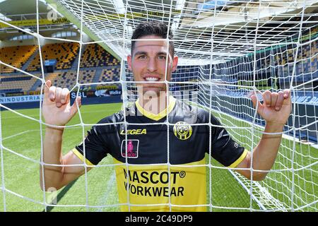 KERKRADE, Netherlands, 25-06-2020, football, Dutch Keuken Kampioen Divisie, , Limburg Stadium, season 2020-2021, Presentation of new player Stefano Marzo, Stefano Marzo nieuwe speler bij Roda JC Stock Photo