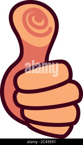 cartoon hand with thumb up vector illustration design Stock Vector