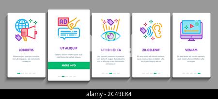 Neuromarketing Business Strategy Onboarding Elements Icons Set Vector Stock Vector