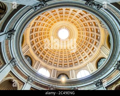 VATICAN CITY - MAY 07, 2019: Golden ceiling of St Peters Basilica dome in Vatican, Rome, Italy. Stock Photo