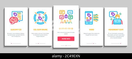 Neuromarketing Business Strategy Onboarding Elements Icons Set Vector Stock Vector