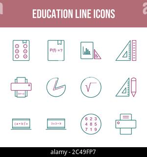 Beautiful Education Vector Icons Set Stock Vector