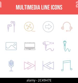 Beautiful Multimedia vector icon set Stock Vector