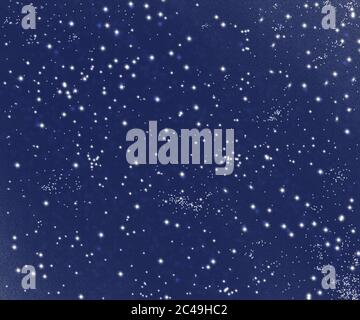 Space background with lots of stars on deep blue. Digital drawing graphic Stock Photo