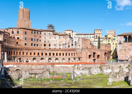 Ancient buildings od Trajans Market, Italian: Mercati di Traiano - the first Roman shopping center, Rome, Italy. Stock Photo