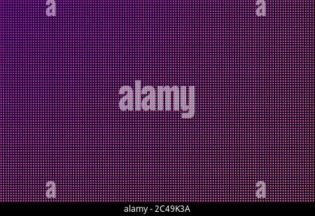 LED screen gradient background, pink and orange monitor dots. Close-up of the macrotexture of the display. Stock Vector