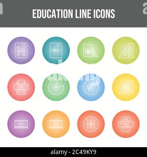 Beautiful Education Vector Icons Set Stock Vector